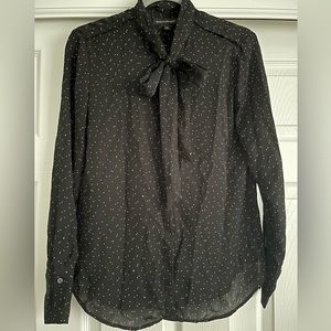 Banana Republic Black Tie-Neck Blouse